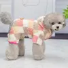 Hundkläder Gitter Hoodies Bekväma Varma Husdjur Jackor Coat för Små Medium Dogs Coverall Pure Cotton Outfit