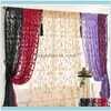 Curtain Deco El Supplies Home GardenCururtain Drapes Butterfly Tassel String Sheer Drzwi Zasłony 200cm X 100 cm do okna salon Blacko