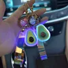 Cute Animal Lalka Keychain Cartoon Avocado Breloki Glow Dla Kobiet Torba Charms Biżuteria Car Key Wisiorek Dekoracja