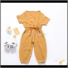 JumpsuitsRompers Babykleding Baby Kinderen Moederschap Drop Levering 2021 Rompertjes Solid Lantaarn Broek 6 Kleuren Korte Mouw Back Button Katoen FO