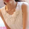 Womens Sexy Blouse Shirt Summer Elegant Sleeveless White Black Crochet Lace Shirt Tops And Blouses Woman Blusas Vest Camisa 210401