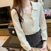 Plus Size Women Tops Stain Silk Blouse Casual Long Sleeve Shirt Elegant Shirts Fashion s and Blouses 2XL 210601