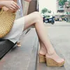 Female Summer 2021 Fashion Outside Wear Transparent Shoes High Heels Sandals Women Wedges Platform Beach