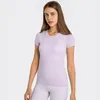 Camisola de yoga feminina secagem rápida correndo terno colete respirável terno de fitness camiseta, ao ar livre manga curta topround neckslim fit