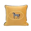 Cushion/Decorative Pillow Luxury Living Room Sofa Decorative Case Embroidered Horse Cushion Cover El Bedroom Bedside Square Throw Pillowcase
