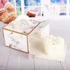 StoBag 10pcs 4-inch Portable Cake Box With Window DIY Handamde Dessert Baby Show Birthday Party Wedding Gift Packing Supplier 210602