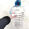 Grande garrafa de bebida esportiva de água 3780ml com ginásio de alça de transporte fácil