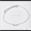 Bracelets de cheville Bijoux Drop Livraison 2021 Ensembles de cheville 4 couches 3pcs / ensemble alliage coquillage étoile de mer vague ronde perle pendentif argent plaqué pour les femmes gi