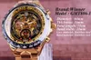 Vencedor Mecânico Esporte Design Bezel Golden Mens Relógios Top Marca Luxo Montre Homme Relógio Homens Automatic Skeleton Watch