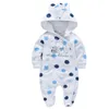 Herfst Baby Meisjes Romper Katoen Hooded Onesies Toddler Jongens Kleren Born Jumpsuit Infant Boy Coveralls 211011