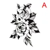 Tillfällig tatuering Svart Blomma Tatueringar Ärmar Vattenöverföring Klistermärke Vattentät Klistermärke Peony Rose Body Art Sexy Tatoo Full ARM