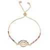 Braccialetti con ciondoli Catena d'oro vintage Boemia per donna Eleganza Bracciale con ciondolo MOM in cristallo colorato Gioielli fatti a mano