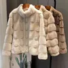 Varm jacka för kvinnor pälsrockar för kvinnor Winterwear Solid Kvinnors Vinterjacka Mode Faux Fur Coat Mink Fur Teddy Coat 211122