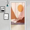 Curtain & Drapes Abstract Painting Door For Kitchen Bedroom Cafe Decorative Doorway Noren Fabric Fengshui Short Half