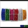 Dekoracje 2mroll 1mm Szerokość Metalowa Folia Tinsel Wstążka Garland DIY prezent Wrap Ozdoby choinkowe Ozdoby na rok Xmas Party Supplies1 X1Blr