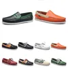 161 Mens casual shoes leather British style black white brown green yellow red fashion outdoor comfortable breathable