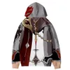 Genshin Impact Tartaglia 3D Mode Herbst Winer Anzug Hoodies Sportswear Kapuzen Jugendliche Kawaii Damen/Herren Die Kapuze Y0901