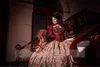 Robes de Quinceanera fuchsia robe de bal Lolita Satin dentelle chérie gothique volants jupe douce 16 robes en dentelle 15 Anos Lolita