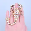 Exaggerated Scorpion Two Piece Rings Crystal Adjustable Retro Personality Animal Big Ring Special Rock Style Jewelry