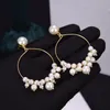 yellow gold pearl earrings