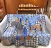 Design Blanket Real Wool and Cashmere Carriage plaid pattern Come with Tags Blankets for Beds Sofa Fabric Air Conditioning Travel large size 135*170cm about 1.5kg