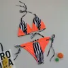 Halter Zebra Print Bikini Ladies Maillots De Bain Femmes Sexy Maillot De Bain Femme Maillot De Bain Summer Beach Wear Micro Set Orange 210520