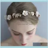 Bijoux bijoux vintage or feuille florale diadème de mariage femmes couronne de cheveux à la main cristal bandeau de mariée avec boucles d'oreilles clips barrettes goutte