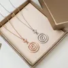 Chains S925 Sterling Silver Fashion High Quality Round Rotating Pendant Necklace Original Clavicle Chain Women Jewelry
