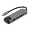 Tablet dockningsstationer 5 i 1 typ C Multi splitter 4K HDMI-kompatibel Adapter USB TF SD-kort PD Station för MacBook Pro / Air Pro / Lenovo PC