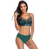 Maillot de bain femme été 2021 dame maillot de bain soutien-gorge rembourré deux pièces femmes taille haute licou dos nu imprimé maillot de bain maillots de bain Bikini