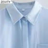 Lente Vrouwen Simpel Solid Color Single Pocket Casual Losse Blouse Office Lady Oversize Shirt Chic Chemise Tops LS7505 210416