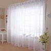 Kök Tulle Curtain Translucidus Modern Hem Fönster Dekoration Vit Sheer Voile Gardin för vardagsrum Enkelpanel B502 210712