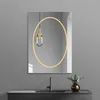 Miroirs 70x90cm smart salle de bain toilette murale murale murale coller à la maquillage domestique lumineux LED lumière avec