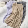 Назад Сплит вязаные карандашные юбки Женщины Корейский тонкий высокий талию юбки осень эластичный корпусный крест-одежда юбка свитера 210419