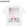 Oversized Tshirts Streetwear Creative Affisch Kortärmad T-shirts Mens Hip Hop Casual Punk Rock Gothic T-shirt Toppar 210602