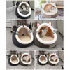 Ciepły Miękki kot łóżko Zimowa Dom Jaskinia Pet Dog Gniazdo Kennel Kitten Sleeping Torba na małe średnie psy dostaw 211006