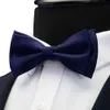 Gusleson Mens Solid Color Two Layer Pre-tied Bow Tie Red Black Purple Gold Blue Yellow Green Bowtie for Wedding Party Business