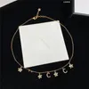 Crystal Star Pendants Diamond Letter Halsband Design tunn kedja hänge halsband födelsedagsfest halsband