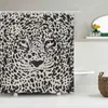 Modern leopard dusch gardin 3d badrum gardin med krokar dekorativa partitionsskärm 180 * 240 polyester tvättbar tyg 211116