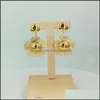 Boucles d'oreilles Collier Ensembles de bijoux Mejewelry Fashion Dubai Ensemble plaqué or pour femmes Grande fleur Fête de fiançailles Fhk12174 Drop Delivery 2021 Xd