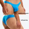 Pantalones cortos para hombres 2021 Azul Sexy Sexy Tight Beist Hombres Trajes de baño Piscina Nadar Calzoncillos Bikini Thong Swimsuits Half Pack Hip Hip Trajes de baño