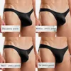 Summer Beach Sexy Solid Black Men Swimwear Bikinis Low Waist Tight Swimsuits Gay Thong Swim Trunks Briefs Men's