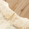 Yaz 3-12 Yıl Çocuk Giyim Çocuk Prenses Parti Balo Çiçek Düğün Kısa Kollu Dantel Işlemeli Elbise Kız Için 210529