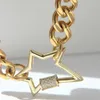 Pendentif colliers CHUANGU 2021 étoile mousqueton collier ras du cou or lourd cubain lien chaîne pour les femmes vis fermoir
