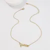 Sautoirs femmes lettre pendentif collier mode alliage couleur dorée colliers tempérament fête clavicule chaîne bijoux