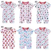 Sommar jul baby rompers söt nyfödd barn flicka casual kortärmad shorts santa claus träd snögubbe tryckta dragkedjor jumpsuits toddler kläder m3818