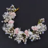 Kinder Strass Perle Blume Krone Mode Kristall handgemachte Hochzeit Girlanden Schmuck Pografie Mädchen Haarschmuck A66503303969