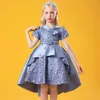 Baby's Evening DrNew Girl's Prindailed Bow Drchristmas Party Dance Performance DrdINner Fluffy Dress X0803