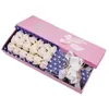 Couronnes de fleurs décoratives 18pcs / box Boîte-cadeau de savon rose Idées de cadeaux de fleurs de bain parfumées florales pour femmes filles maman anniversaires Saint-Valentin D