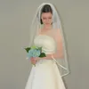 Bridal weiols Однослойный вальс длина пальца черная слоновая вуаль с 1/4 "атласным краем